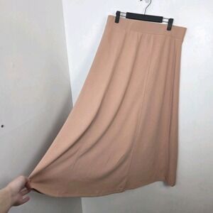 Messini Light Orange A-Line Cottagecore Stretchy Pull On Maxi Skirt Size L